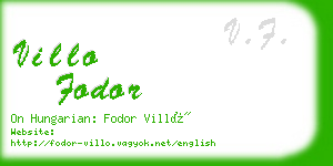 villo fodor business card